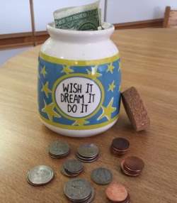 saving money in jar