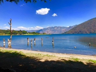 Guatemalan scenery of lake and mountains