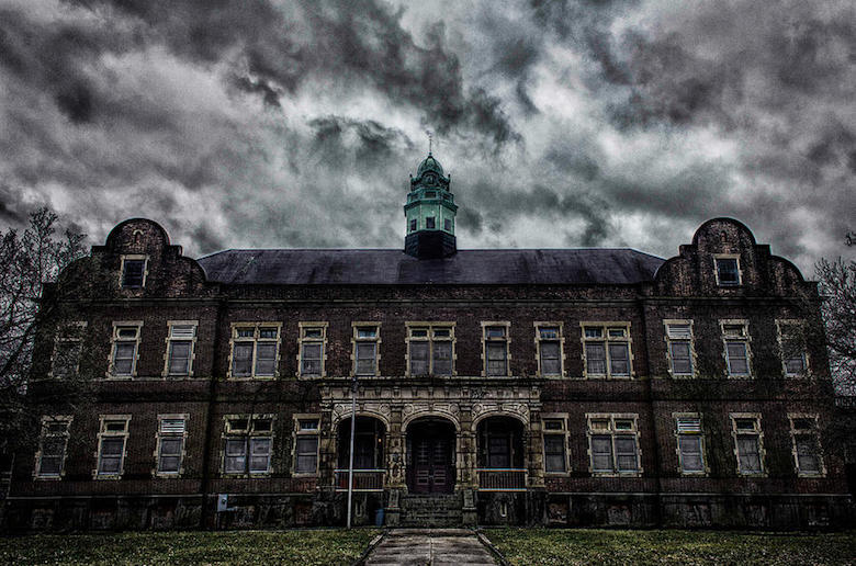 Ominous looking Pennhurst building
