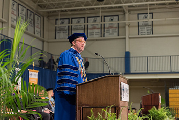 President Taylor speaking at Commencement 2019